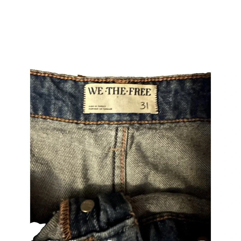 Free People Women's Size 31 Wide Leg Medium Wash Jeans - Picture 3 of 3